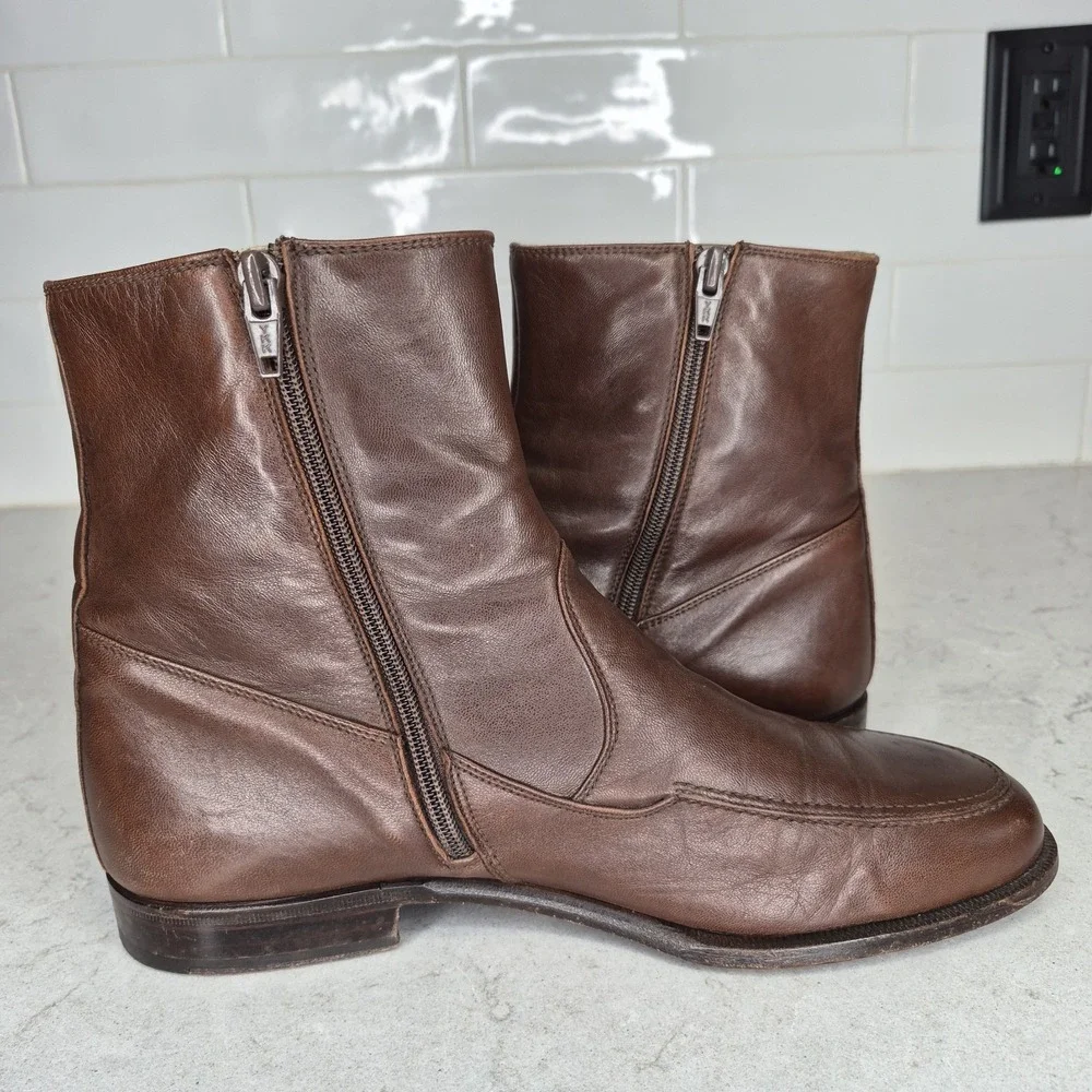 Vintage‎ Royal Imperial Florsheim Boots Brown Mens Size 7.5 D Side Zip